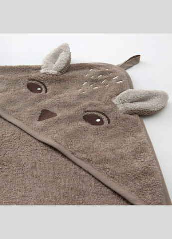 IKEA рушник дитячий з капюшоном ікеа trolldom 80х80 см коричневий (00514392) коричневий виробництво -