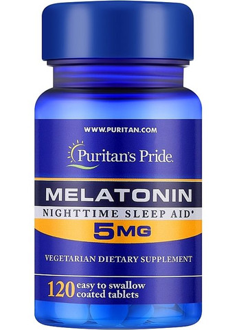 Харчова добавка "Мелатонін" Melatonin 5 Mg 120шт (1292348-41425609) Puritans Pride (368739632)