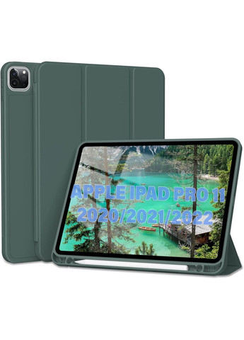 Чехол-книга Tri Fold Soft TPU с креплением Apple Pencil для Apple iPad Pro 11 2020/2021/2022 Dark Green (711110) BeCover (368679916)