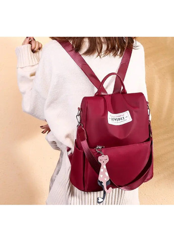 Рюкзак сумка повсякденний міський кежуал жіночий з брелоком системою антизлодій нейлон 32х31х13 см (477578-Prob) Червоний Unbranded (298246150)