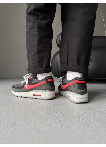 Черные демисезонные кроссовки мужские nike air max terrascape 90 black red | найк аир макс терраскейп 90 черные красные No Brand