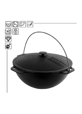 Котел туристический чугунный азиатский с крышкой 10 л (KA10-1) Brizoll чавунний азіатський з кришкою 10 л (370892309)