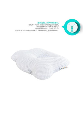Подушка дитяча Papaella 20x27x5 — Ведмедик ортопедична біла IDEIA (314831299)