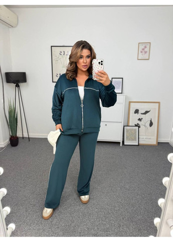 Костюм велюр на флісі: якісний велюр з лицевої сторони,внутрішня-Фліс,бомбер на змійці та штани Україна (364088326)