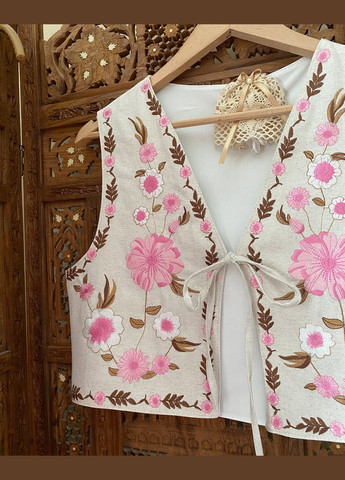 Жилетка с вышивкой на завязках "Букет" ESQ (347163969)
