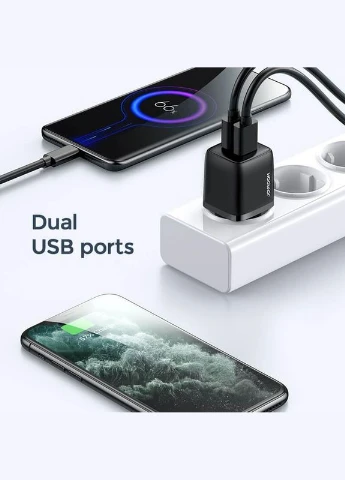 Зарядний пристрій для телефону на 2USB Mini L-2A121 |2USB, 2.4A| Чорний Joyroom (337352268)