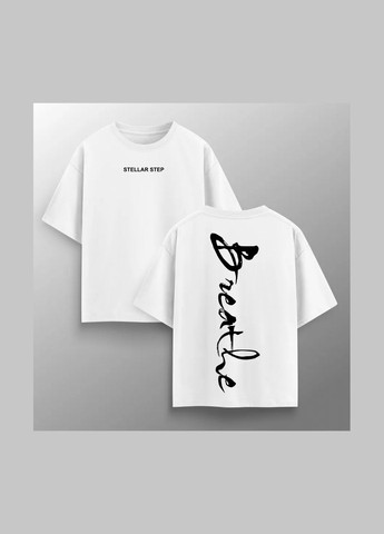 Женская футболка оверсайз "Breathe" белого цвета (1111L828) No Brand - (335811482)