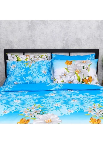 Комплект постільної білизни Бязь Gold Люкс King Size 220x240 наволочки 2х50х70 (MS-820013161) Moon&Star Azure Garden (400230563)