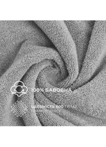 Махровое полотенце 50х90 см пл 600 г/м2 для рук и лица натуральный хлопок IDEIA серый