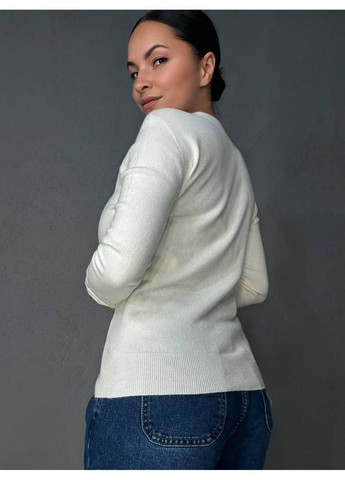 Білий демісезонний светр жіночий a-n 2403 водолазка гольф базовий з круглим горлом No Brand