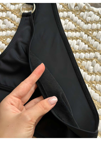 Чорний літній жіночий чорний роздільний купальний із твердою формованою чашкою No Brand