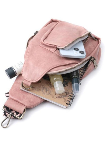 Сумка жіноча через плече сумочка слінг в дорогу планшет спортивний для документів барсетка для телефону Рожевий 34399 Vintage (332164432)