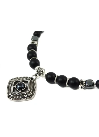 Намисто "Металічний блиск" Шунгіт, Гематит Fursa fashion (322313554)