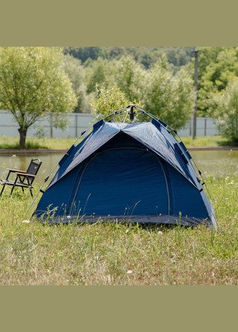 Намет кемпінговий тримісний 190×190×140 (см) автоматичний LU-002 Сиій LUGI (353503747)