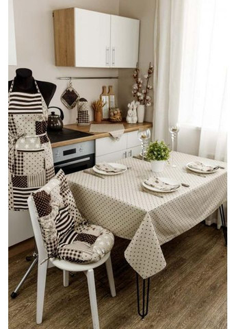 Скатертина Горох 120х136 см Бежево-коричневий (7565) Прованс (361785032)