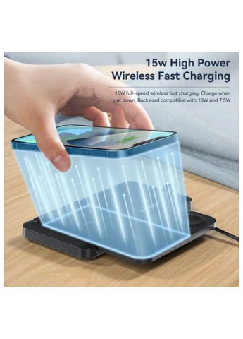 Зарядний пристрій (EWXZM-JC01-Z) Essager 4-in-1 wireless charger 15W foldable desktop black (370017603)