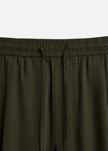 Хаки повседневный летние брюки Zara