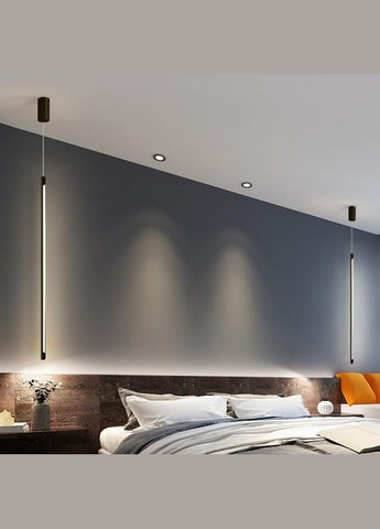 Люстра світлодіодна підвісна LED світильник для квартири на стелю лед 27104 Чорний 112-280х6х6 см. Sunnysky (364752490)