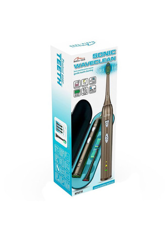 Зубна щітка електрична SONIC WAVECLEAN для дорослих/2режими/таймер/2 дод.насадки/чорна Media-Tech (314776852)