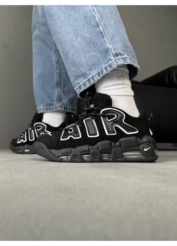 Белые демисезонные кроссовки мужские nike air more uptempo 96 black/white найк аир мор уптемпо белые No Brand