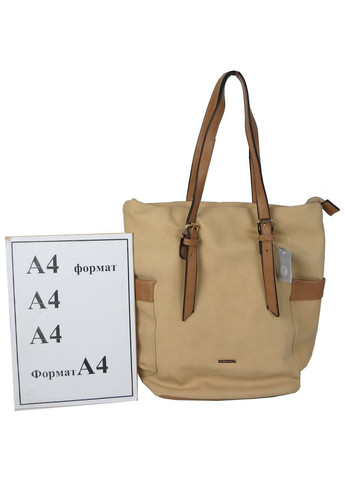 Вертикальная женская сумка из эко кожи Бежевая Giaguaro (297643304)