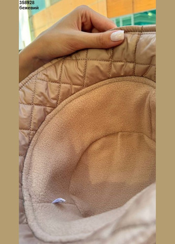 Жіноча утеплена стьобана помаранчева, бежева панама капелюх на флісі No Brand (369620429)