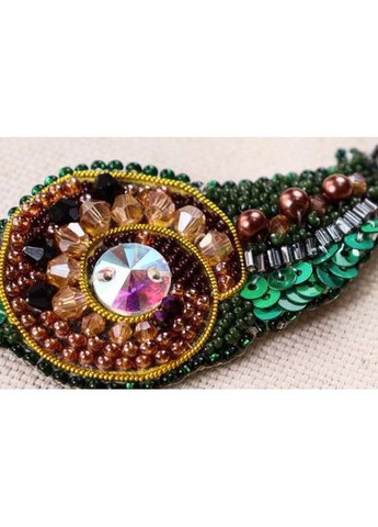 Набор для вышивки бисером украшения "Изумрудная улитка" 238 на натуральном полотне. AD (302385059)