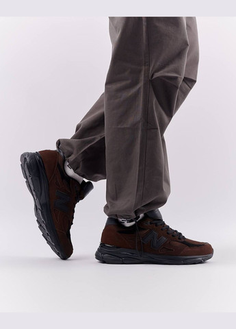 Коричневі Осінні кросівки чоловічі, вьетнам New Balance 990 Brown Black