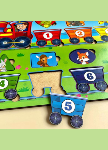 Деревянный пазл "Геометрические фигуры" Ubumblebees (ПСД048) PSD048 сортер-паровоз No Brand (321964298)