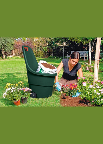 Візок садовий 2-колісний пластиковий Easy Go 55 л (17182462) Зелений Keter (334009071)