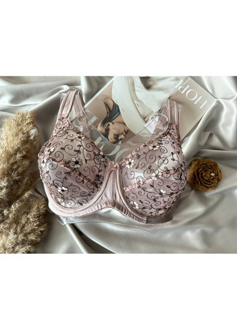 Кавовий прозорий бюстгальтер без поролону капучіно Lanny Mode