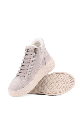 Зимние женские ботинки 25147 бежевый замша Elena