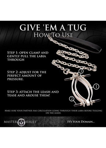 Зажим для половых губ : Pussy Tugger Adjustable Vagina Clamp with Chain Master Series (298474289)