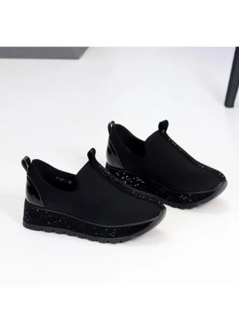 Черные демисезонная черные слипоны No Brand