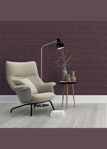 3D панель самоклеюча цегла баклажан-кава 700х770х5мм (018-5) SW-00000085 Sticker Wall (316187377)