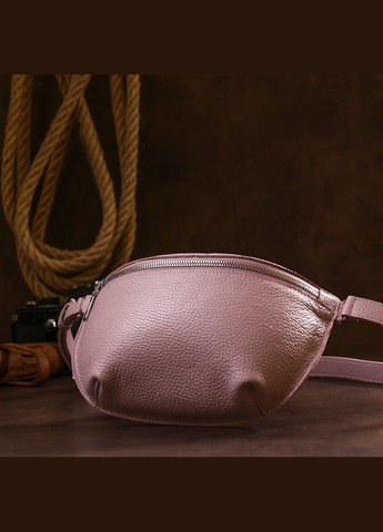 Шкіряна практична жіноча бананка ліловий. 16376 Shvigel (362418492)