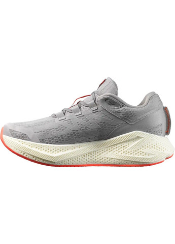 Серые демисезонные кроссовки outdoor aero glide 3 alloy/vanilla ice/neon flame Salomon