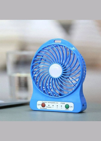 Вентилятор портативный настольный мини на аккумуляторе + USB Mini Fan 14х10х4 см, разные цвета Голубой Po Fanu (328265845)