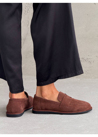 No Brand Стильные женские лоферы лоферы коричневый з натуральная замша, — демисезон (362563274)