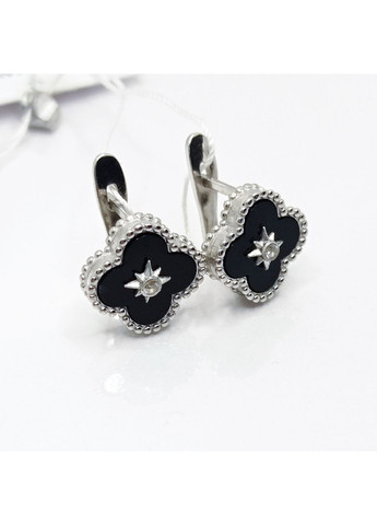 Сережки 'Кліф' срібло 925° 3,86г. чорний онікс родій () Bigsun 2063 (369798161)