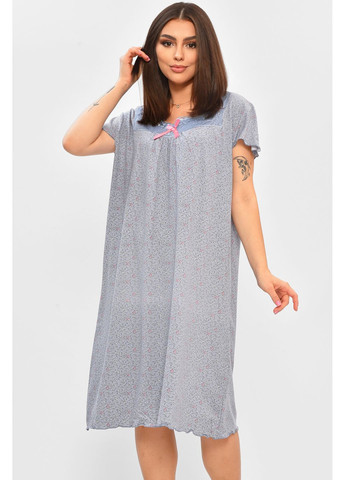 Ночная рубашка женская полубатальная голубого цвета с принтом Let's Shop (362351023)