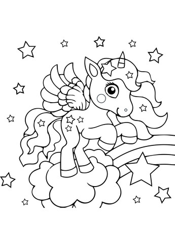 Набір для розпису по контурах для дітей Зіркова поні 25x25 см (КА-083) Riviera Blanca (303135777)