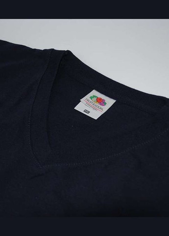 Темно-синя футболка чоловіча valueweight v-neck (061066036m) з коротким рукавом Fruit of the Loom