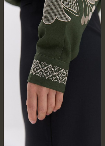 Зелена жіноча сорочка з вишивкою прямого силуету mkar69223-2 Arjen (373317197)