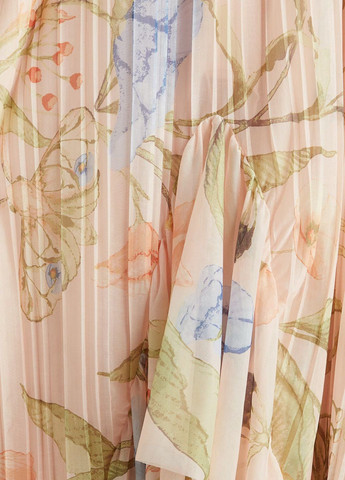 Світло-рожева святковий сукня H&M з квітковим принтом