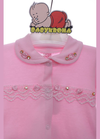 Розовый демисезонный костюм с длинным рукавом для девочки трикотажный цветочки розовый 62 см (37146) BABYKROHA