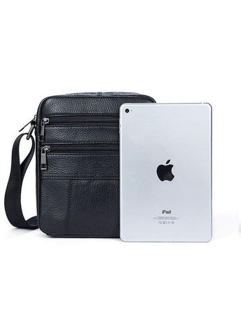 Сумка планшет через плечо мужская из натуральной кожи маленькая Черный 37606 Vintage (353690009)