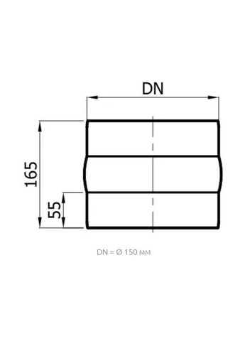 Соединитель внутренний ZM Ø 150-/150- черная сталь 2 мм Darco (370385157)