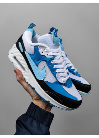 Белые демисезонные кроссовки мужские nike air max 90 futura cobalt bliss найк аир макс 90 No Brand