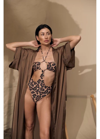 Халат-парео жіночий максі BOHO мокко Handy Wear (388718657)